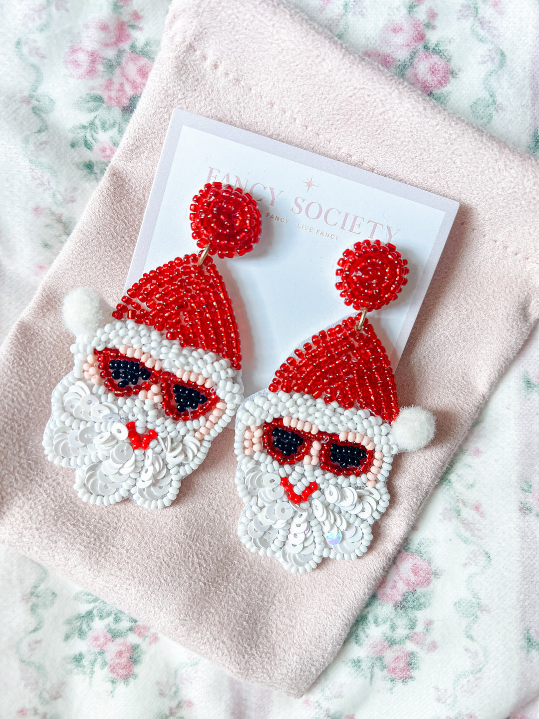 Sunburn Santa Earrings