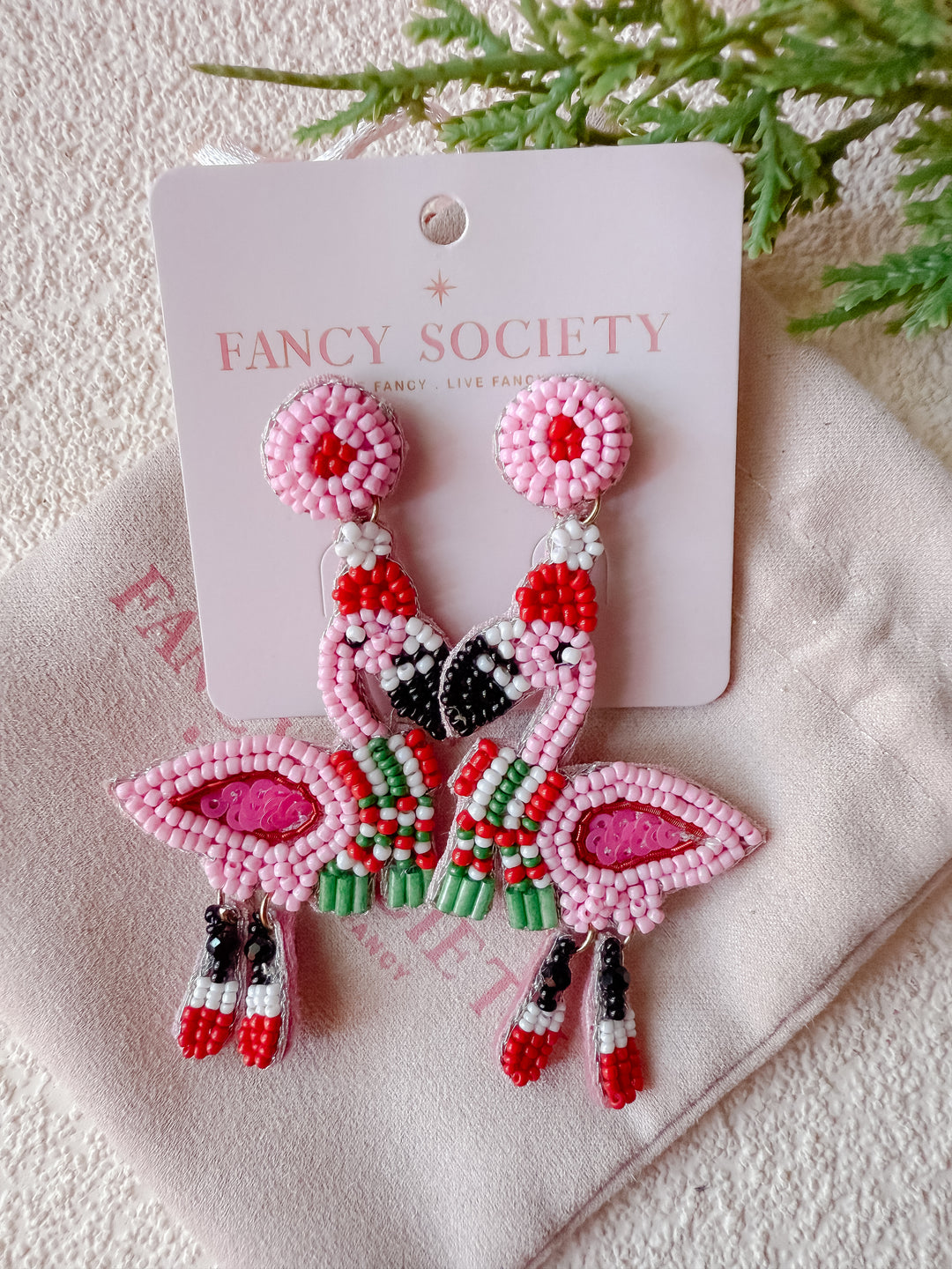 Winter Flamingo Earrings
