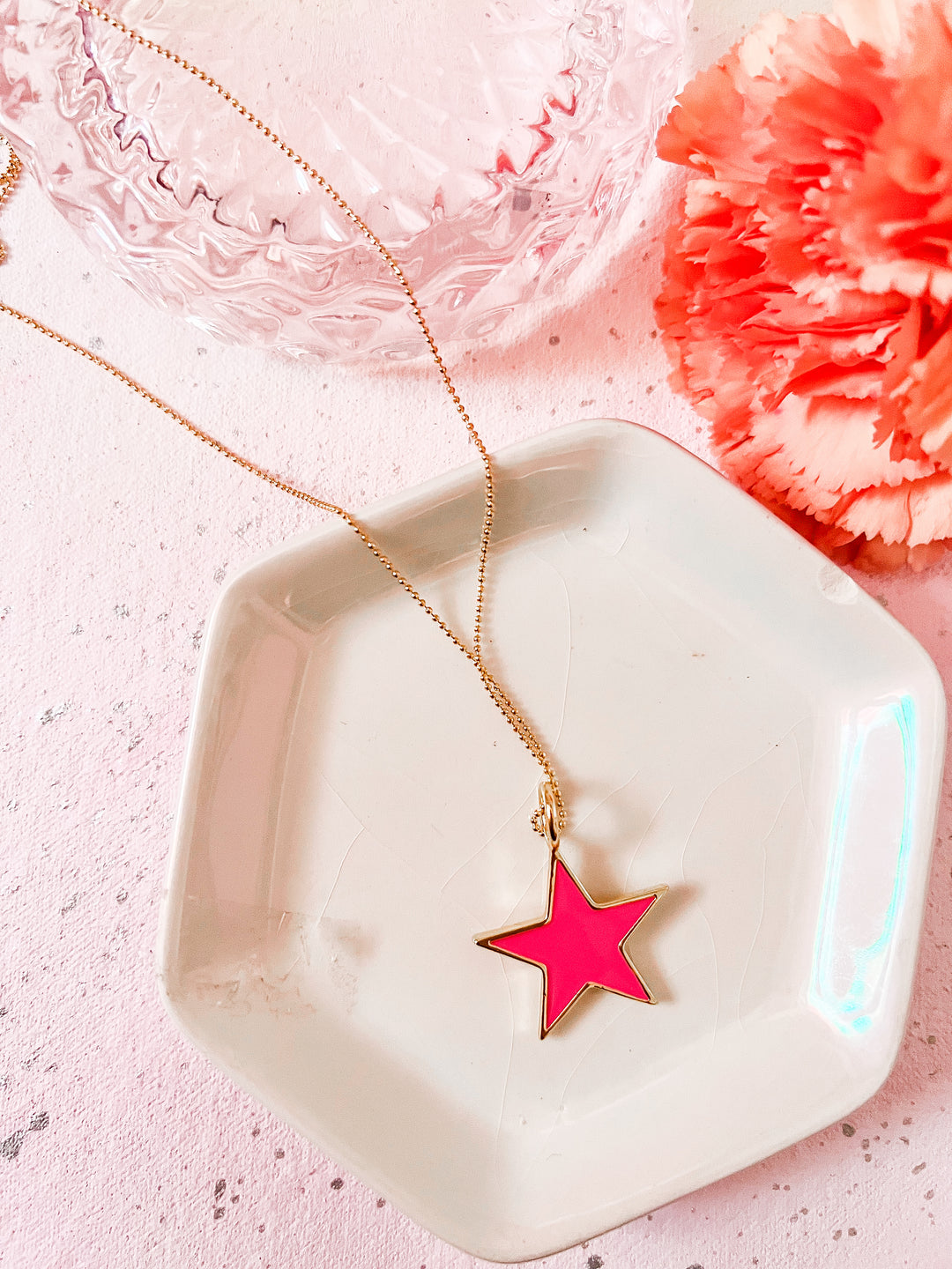 Little Hot Pink Star Necklace