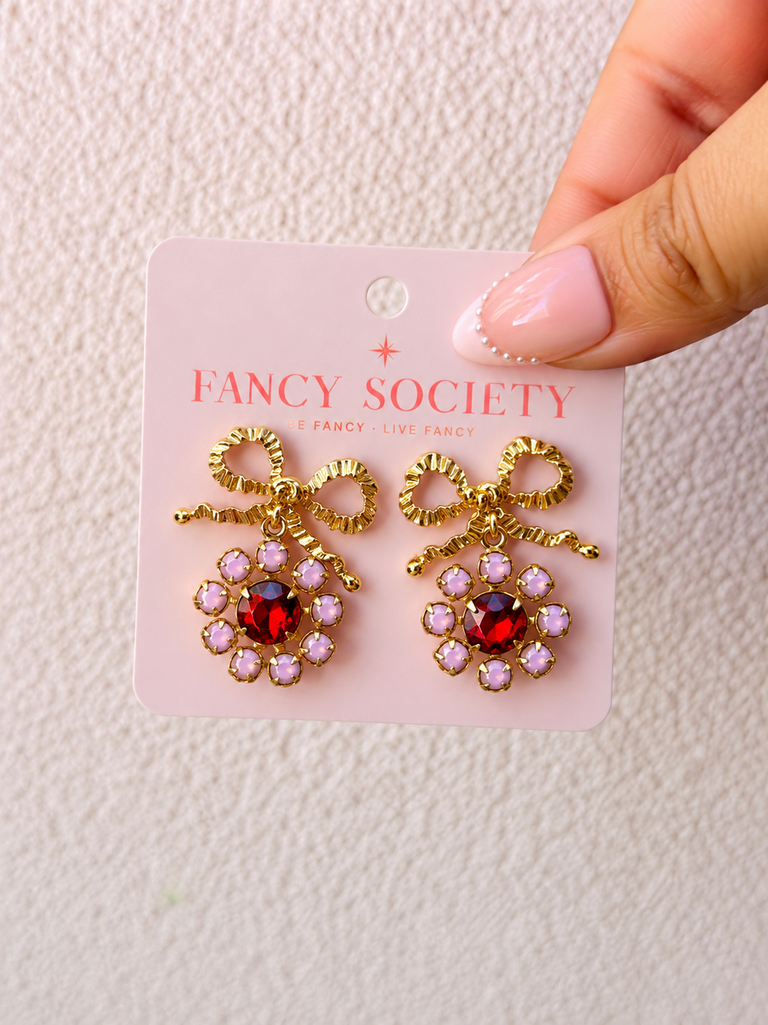 Merry Flower Earrings Pink &amp; Red