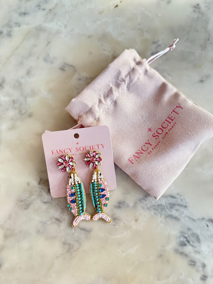 Magical Fishies Beaded Earrings