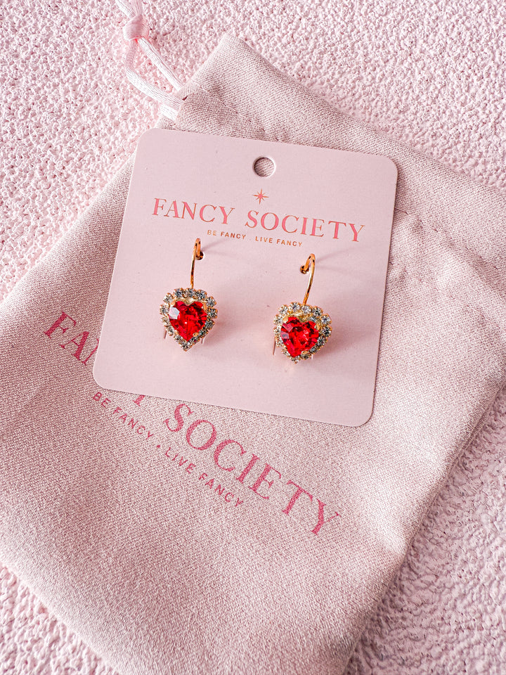 Heart Sparkle Little Hoop Earrings