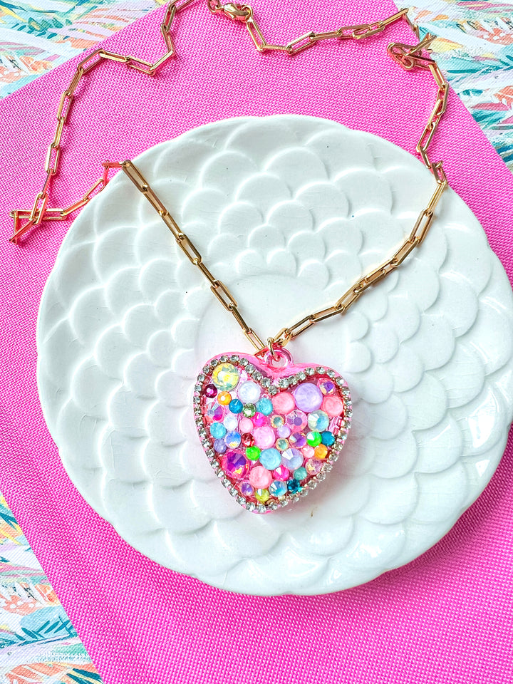 Color Burst Heart Necklace