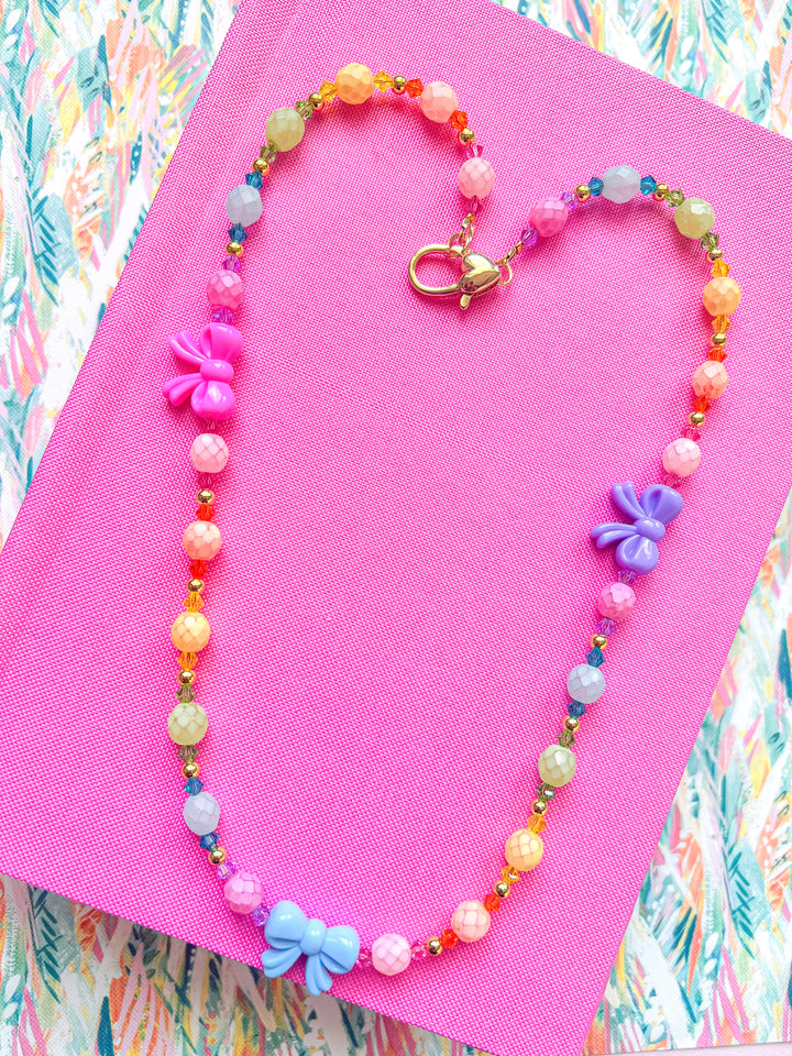 Live Colorfully Bow Necklace