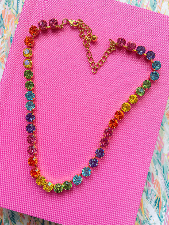 Live Colorfully Crystal Necklace