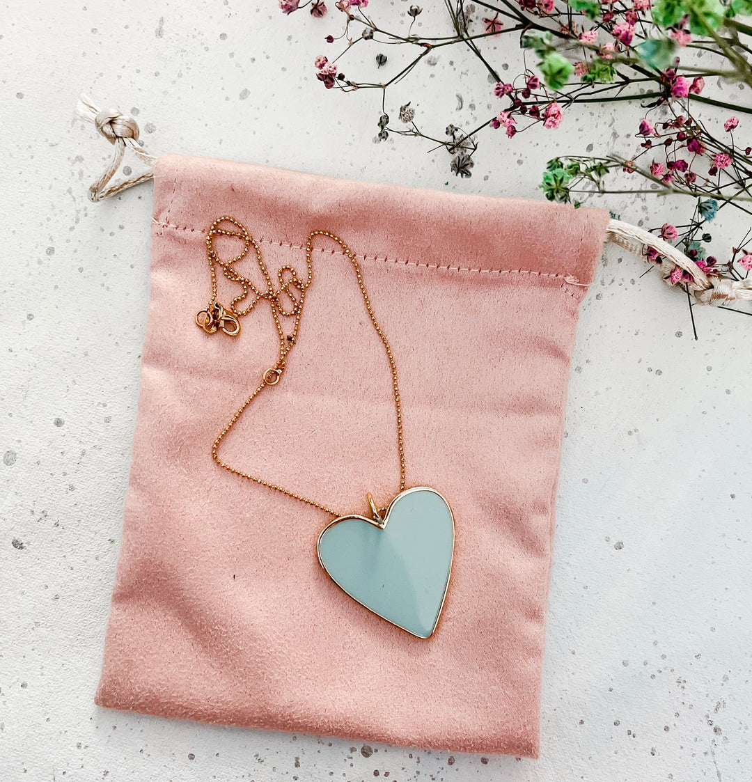 Sky Blue Heart Necklace