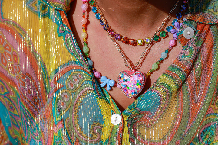 Color Burst Heart Necklace