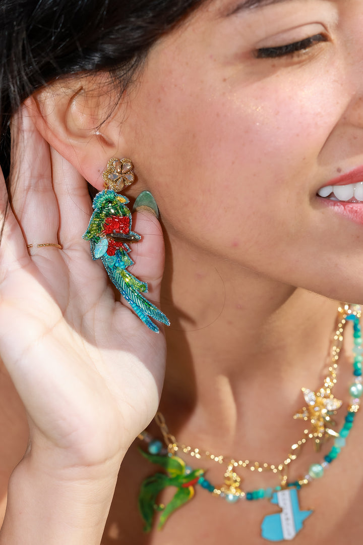 Guatemala Quetzal Earrings