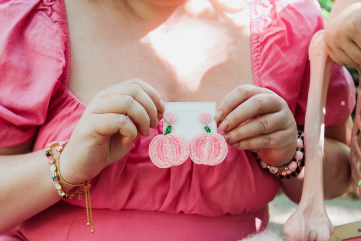 Pink Pumpkin Earrings