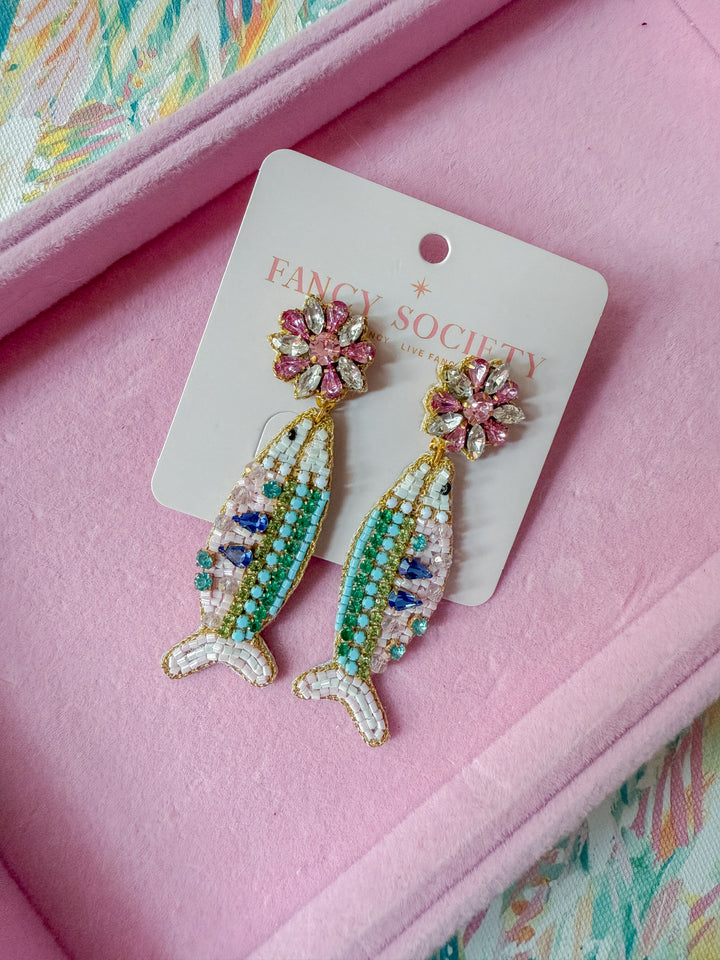 Magical Fishies Beaded Earrings