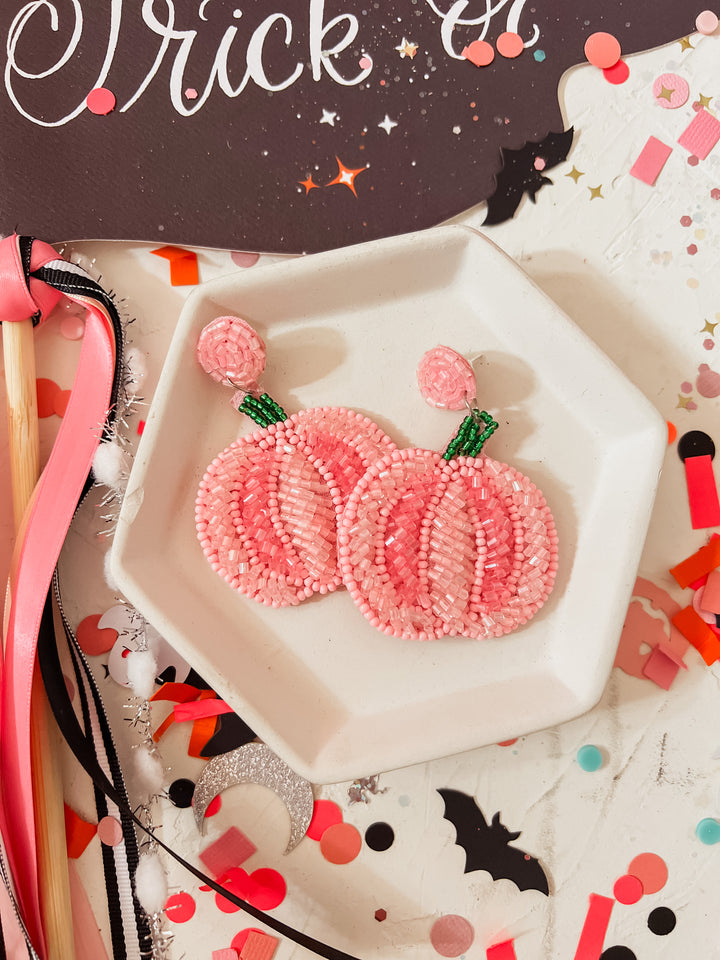 Pink Pumpkin Earrings