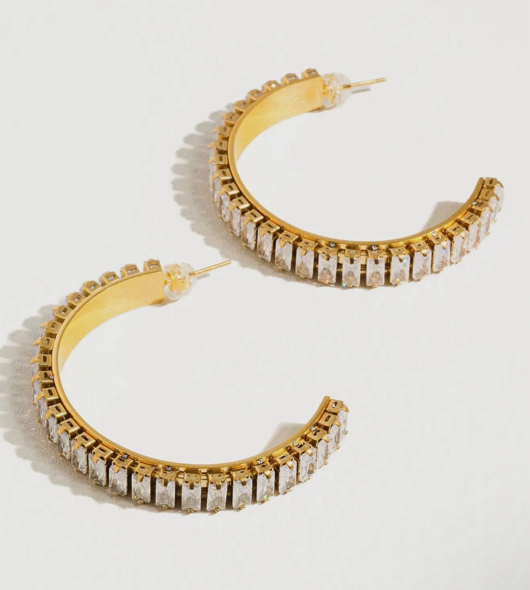 Sparkle C Hoop Earrings