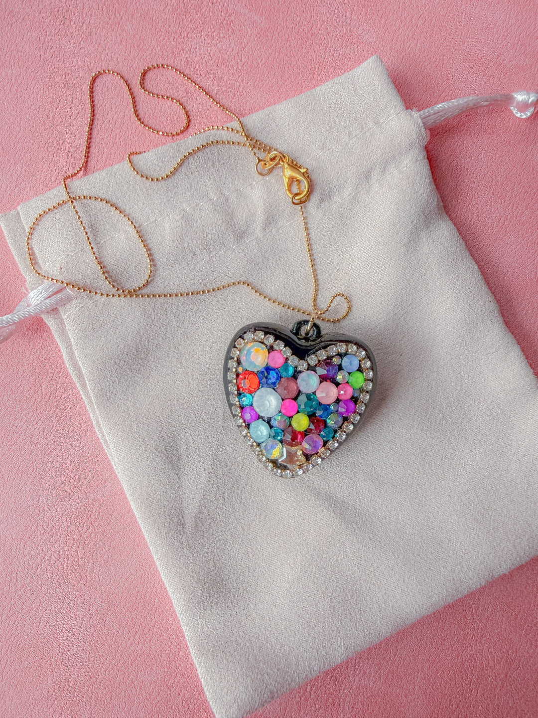 Color Burst Heart Necklace