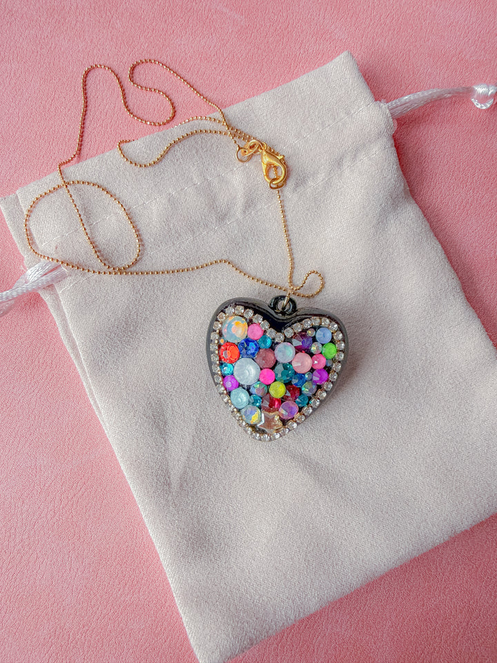 Color Burst Heart Necklace