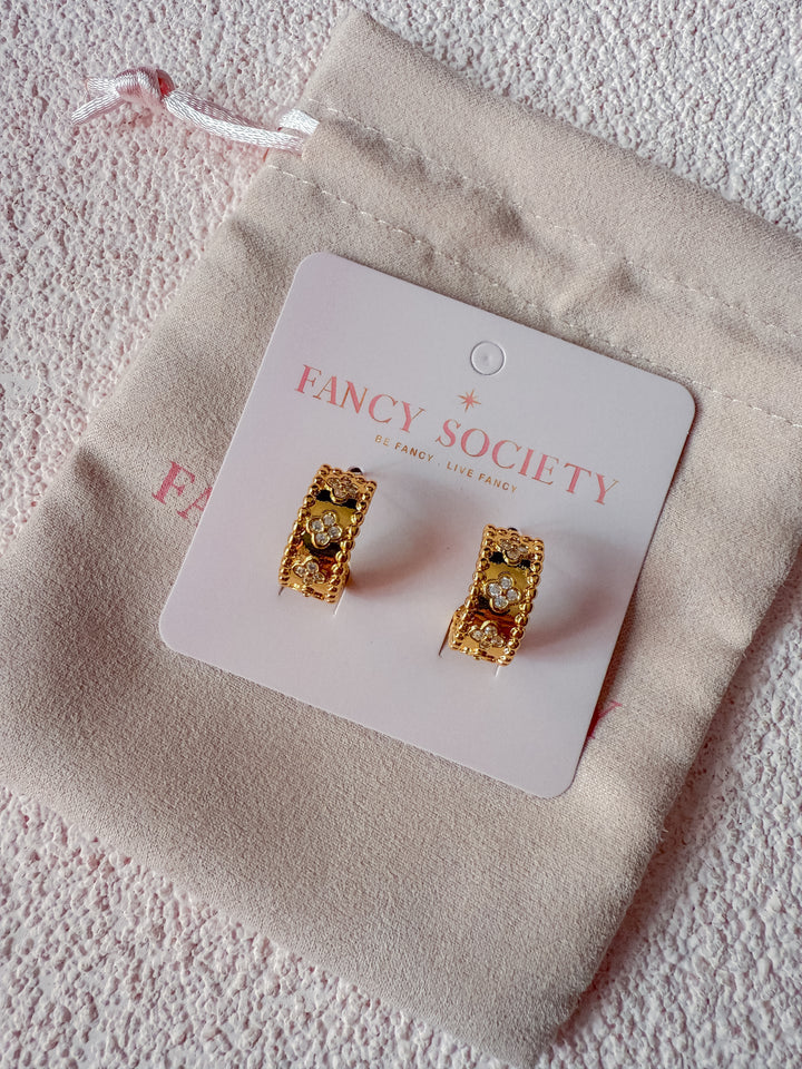 Vintage Flower Hoop Earrings