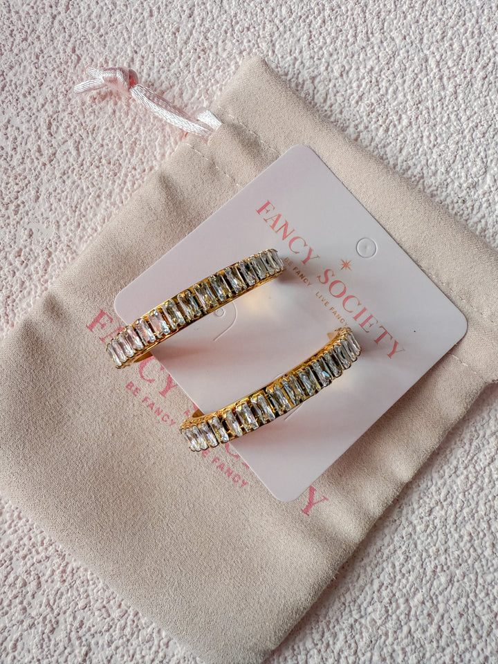 Sparkle C Hoop Earrings