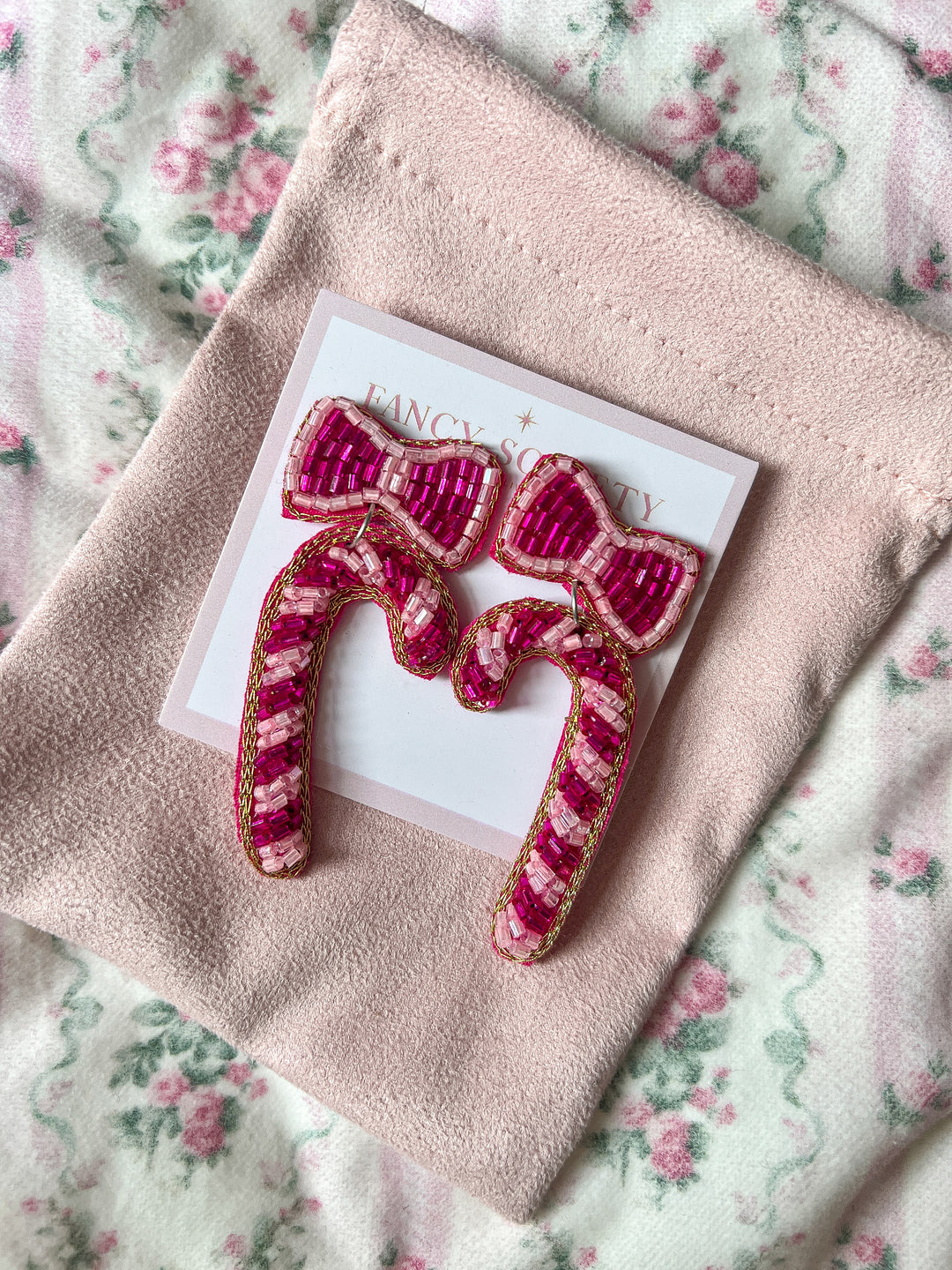 Pink Candy Cane Earrings