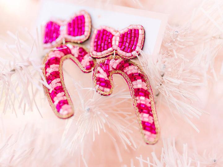 Pink Candy Cane Earrings