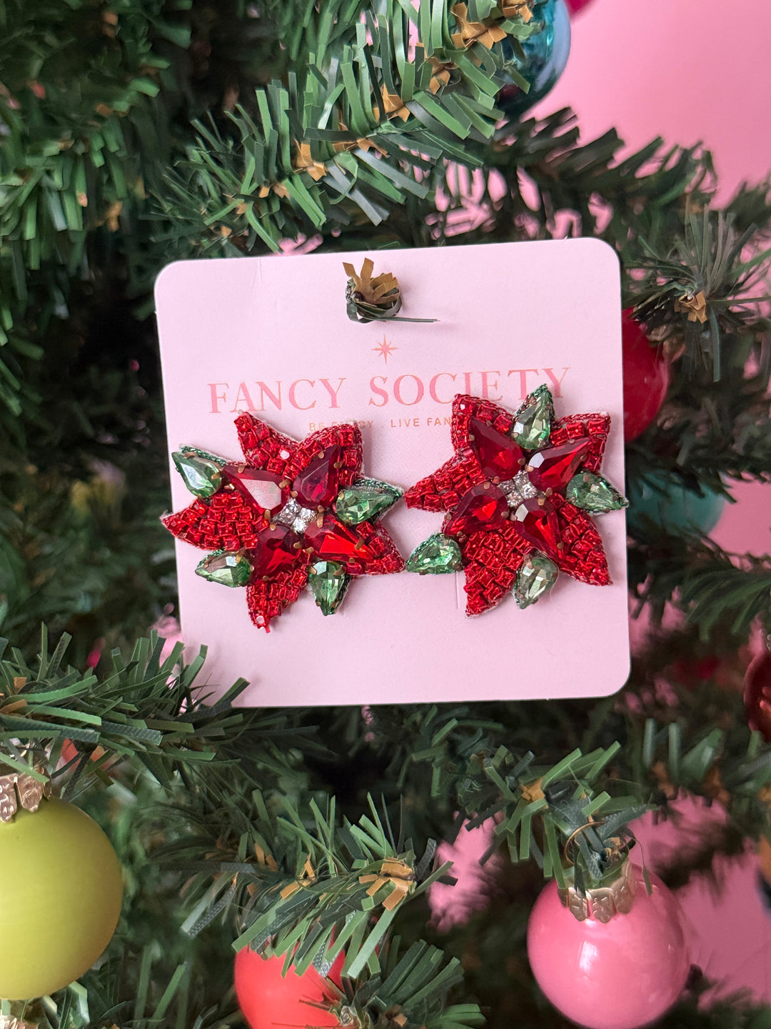 Christmas Poinsettias Earrings