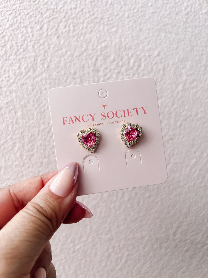 Sparkled Heart Studs