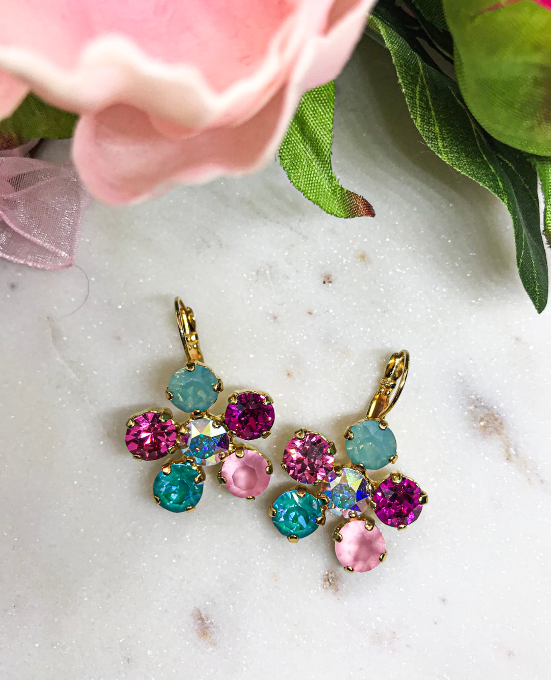 Rosie Mermaid Lagoon Flower Earrings